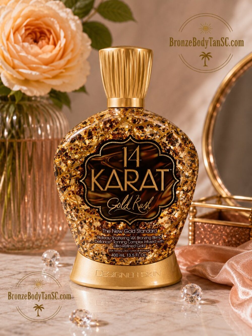 ☀️ 14 Karat - 14kt  ☀️ Gold Rush 14X Bronzer Tanning Lotion - Designer Skin - DS